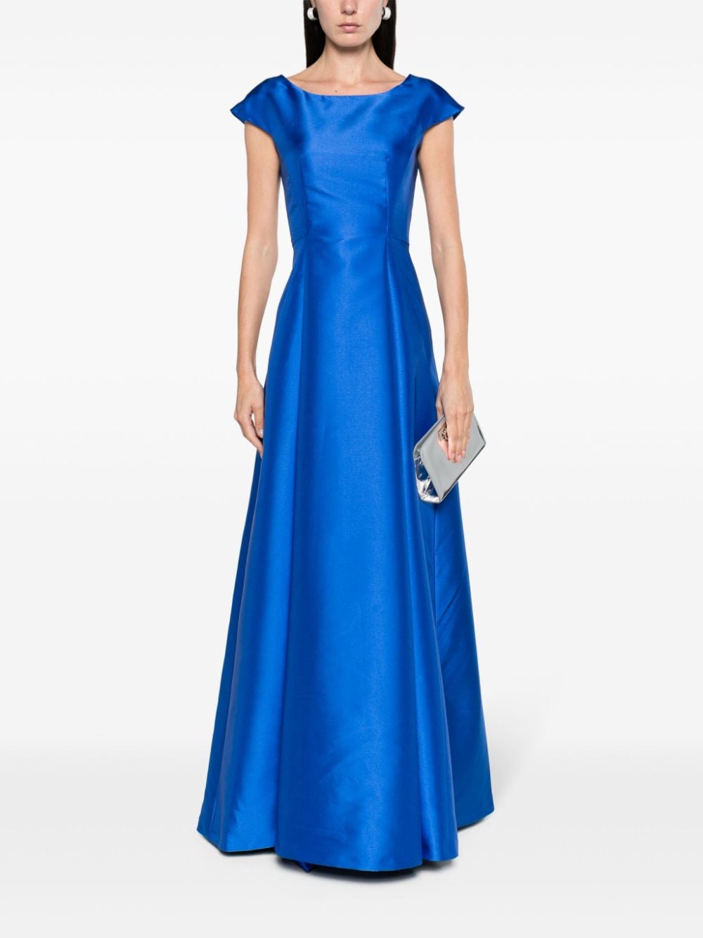 Blanca Vita Arnica satin flared gown - Blauw