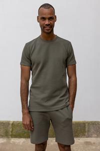 DIRTS Herren vegan Waffel-Set T-Shirt Und Shorts Dusty Olive