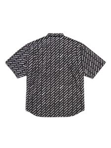 Balenciaga Overhemd met logoprint en korte mouwen - Zwart
