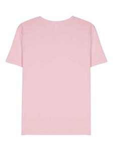 Sun 68 T-shirt met geborduurd logo - Roze