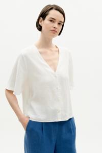 Thinking mu Damen vegan Bluse Libelle Weiß