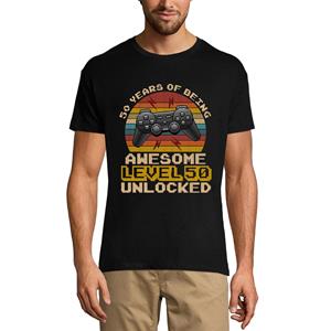 Ultrabasic Heren T-shirt Awesome Level 50 ontgrendeld - Cadeau voor 50e verjaardag - Gamer T-shirt