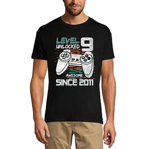 Ultrabasic Heren gaming T-shirt niveau 9 ontgrendeld - geweldige gamer sinds 2011 - 9e verjaardag tee shirt