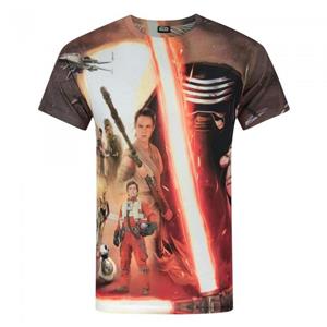 Star Wars Heren Force Awakens Heroes & Villains Sublimatie T-shirt XL