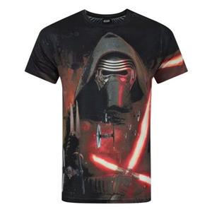 Star Wars Mens Force Awakens Kylo Ren Lightsabre Sublimation T-Shirt