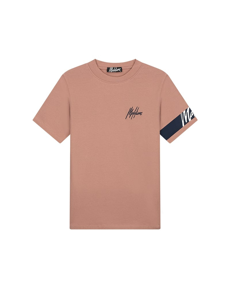 Malelions Men Captain T-Shirt - Light Mauve/Navy