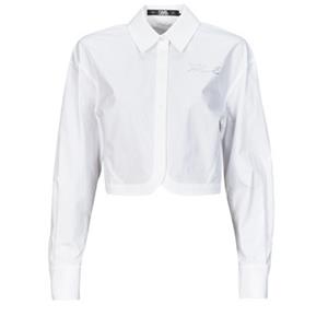Karl Lagerfeld Overhemd  crop poplin shirt