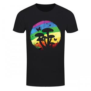 Grindstore Heren Rainbow Mushroom T-shirt