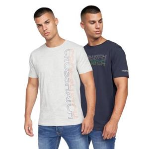 Crosshatch heren Cramtar Marl T-shirt (Pak van 2)