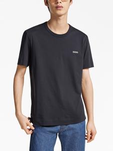 Zegna T-shirt met geborduurd logo - Blauw