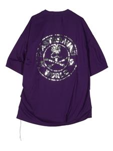 Mastermind World metallic-effect cotton T-shirt - Paars