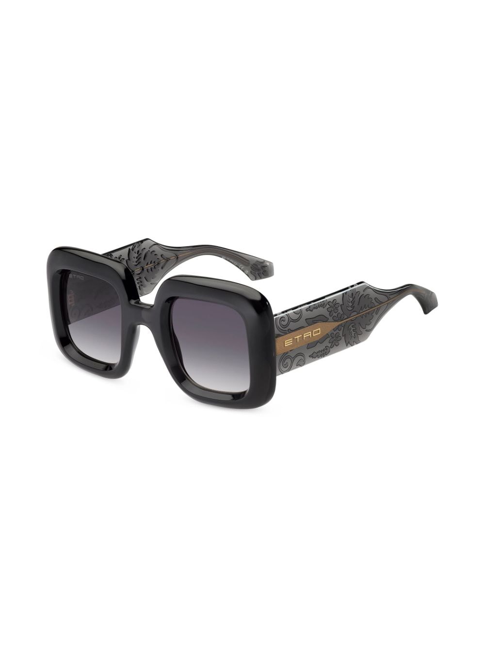 ETRO paisley-print oversize-frame sunglasses - Grijs