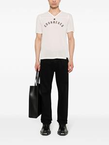 Courrèges Mesh T-shirt met honkbalprint - Beige