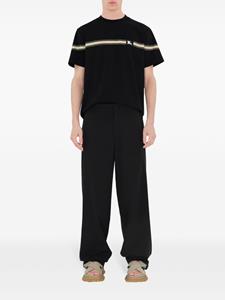 Burberry Katoenen T-shirt met gestreept detail - Zwart