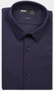 Boss Hank Overhemd Stretch Navy