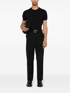Alexander McQueen logo-embroidered knitted T-shirt - Zwart