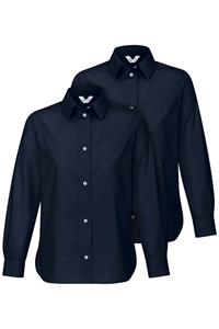 MELA Damen vegan Multipack Klassische Bluse Naina Navy