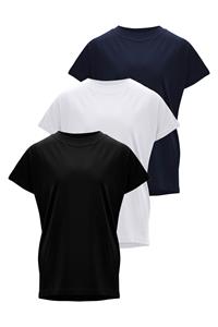 MELA Damen vegan Multipack T-Shirt Madhu Schwarz Weiß Marine (3)