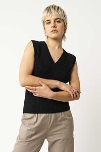 MELA Damen vegan Strickweste Dayita Schwarz