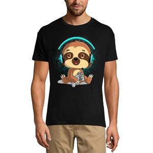 Ultrabasic Heren gaming T-shirt Lazy Sloth Gamer - grappig shirt voor gamers