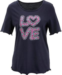 Your Look... for less! Dames Shirt met korte mouwen marine/magenta Maat
