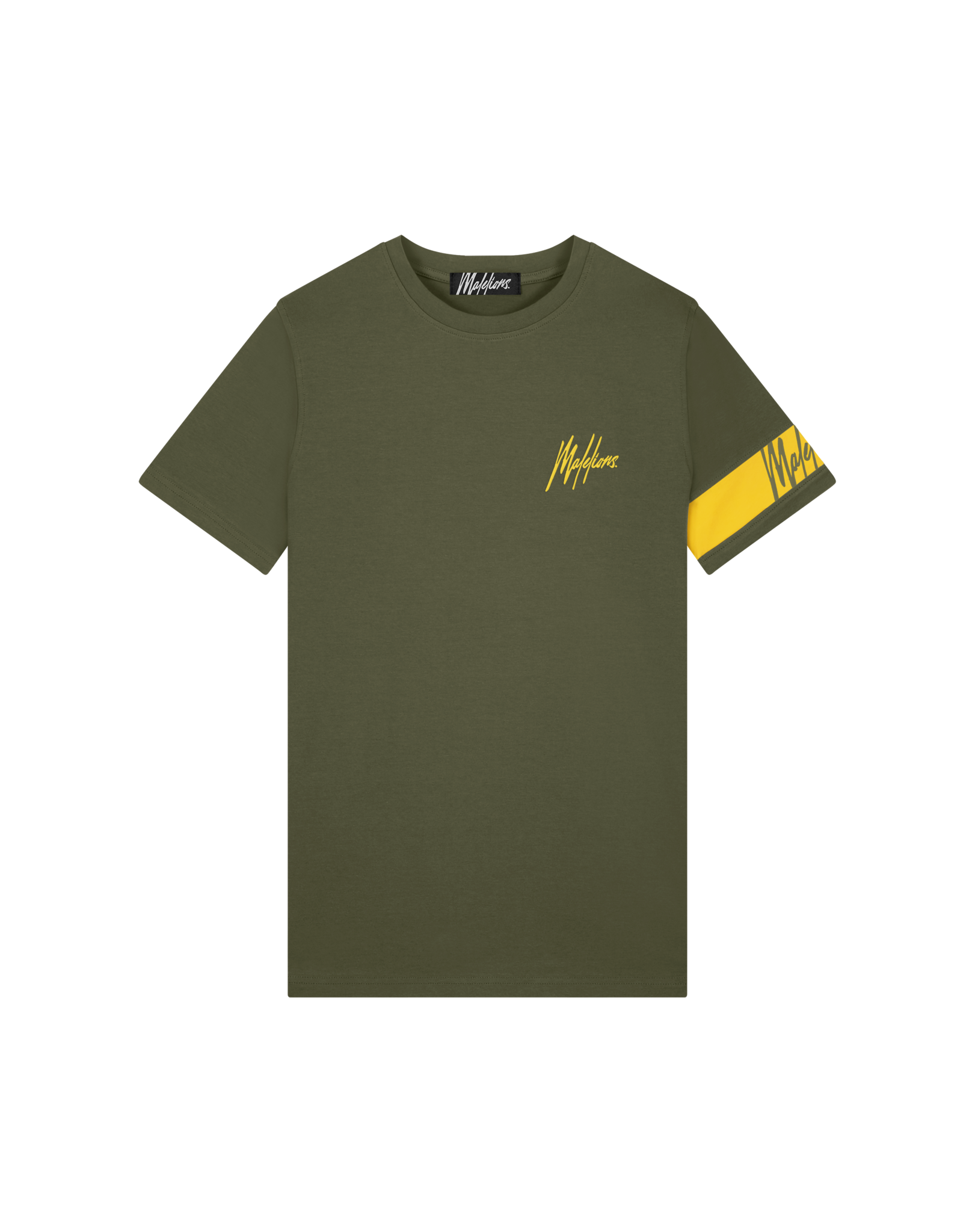 Malelions Men Captain T-Shirt - Army/Yellow
