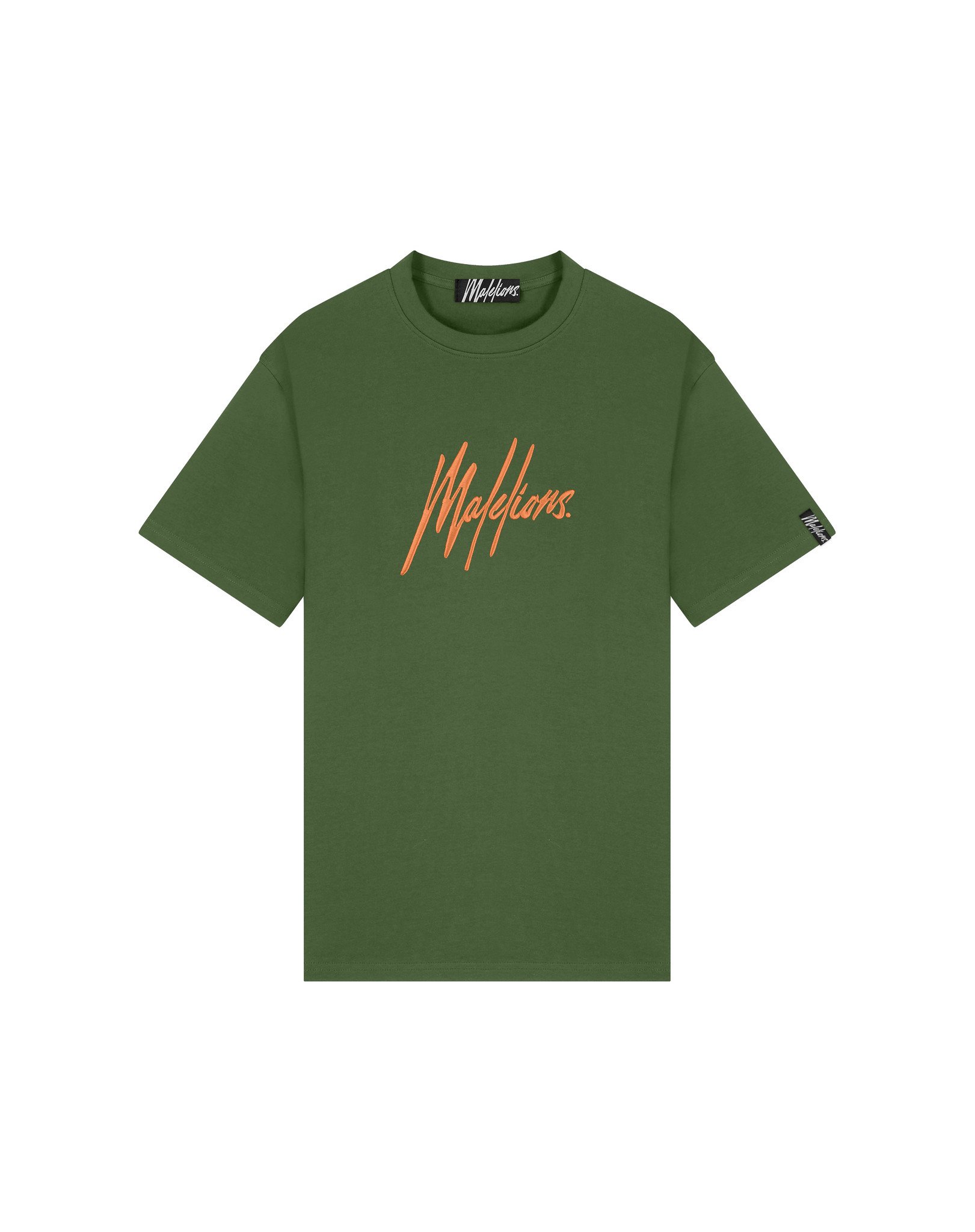Malelions Men Essentials T-Shirt - Army/Orange