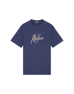 Malelions Men Essentials T-Shirt - Navy/Beige