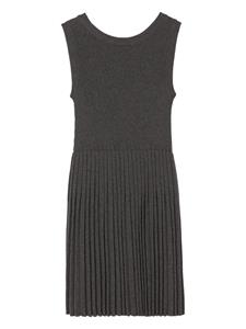 CHANEL Pre-Owned 2007 pleated wool knitted dress - Bruin