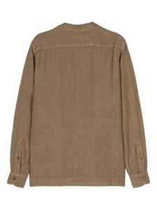 Boglioli chest-pocket linen shirt - Bruin