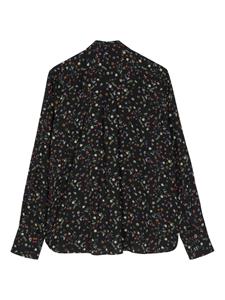 PS Paul Smith Overhemd met bloemenprint - Zwart