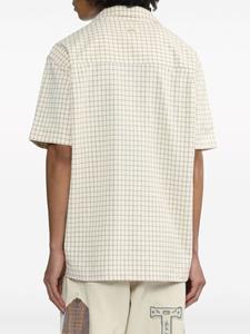 Drôle De Monsieur check-pattern short-sleeved shirt - Beige