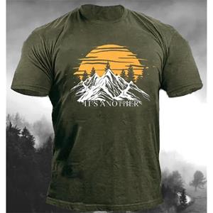 Xin nan zhuang 2024 Summer T-Shirt For Men Mountain Pattern 3d Print Men's Tshirts New Fashion Tees Sportswear Gym Tops Homme Casual Clothing