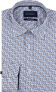 Suitable Overhemd Construct Print Blauw