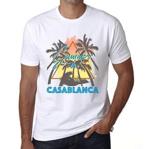Ultrabasic Heren Vintage T-shirt Grafisch T-shirt Zomer Driehoek Casablanca Wit