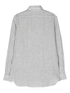 Barba striped linen shirt - Groen
