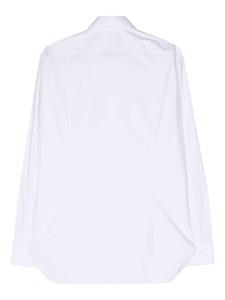 Barba spread-collar cotton-blend shirt - Wit
