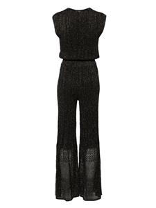 LIU JO V-neck lurex jumpsuit - Zwart