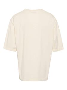 Laneus palm logo-embroidered cotton T-shirt - Beige