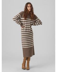 Vero Moda Strickkleid "VMPLAZA LS O-NECK CALF DRESS GA BOO"