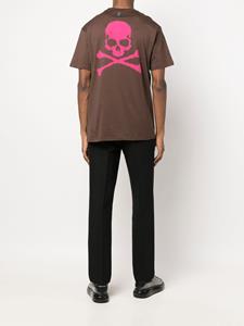 Philipp Plein T-shirt met doodskopprint - Bruin