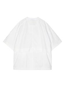 Juun.J logo-embroidered panelled T-shirt - Wit