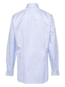 Corneliani herringbone-jacquard cotton shirt - Blauw