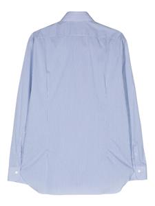 Barba pinstriped cotton-blend shirt - Blauw