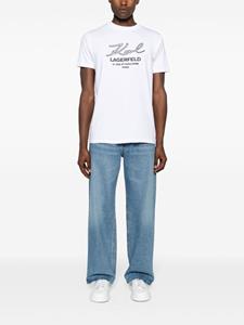 Karl Lagerfeld logo-appliqué cotton T-shirt - Wit