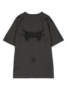 Juun.J logo-appliqué cotton T-shirt - Grijs