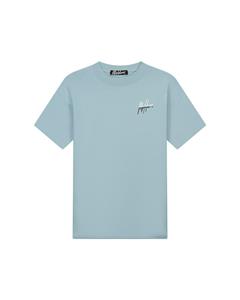 Malelions Men  Split T-Shirt | Light Blue/White