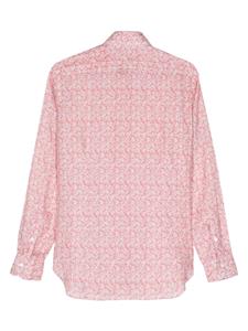 Barba floral-print linen shirt - Rood