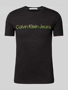 Calvin Klein Jeans T-shirt met labelprint, model 'MIXED INSTITUTIONAL'
