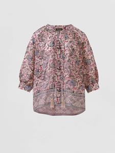 REPEAT cashmere Lichte blouse met bloemenprint